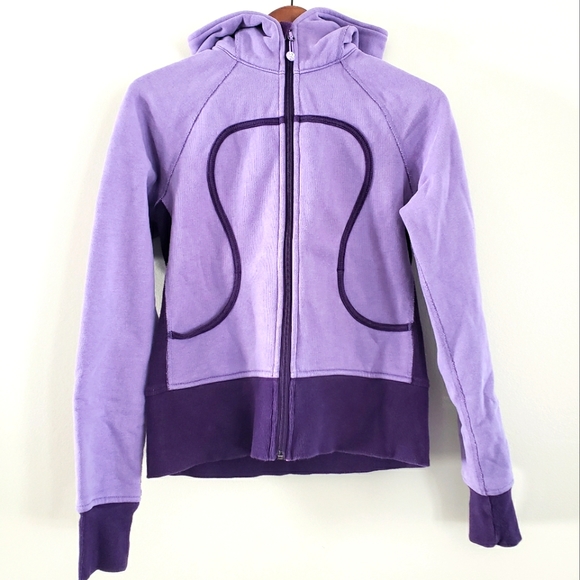 Lululemon – Purple Tree Print Zip Up Hoodie Patterned Sweater Thick Bunn… - Picture 2 of 4